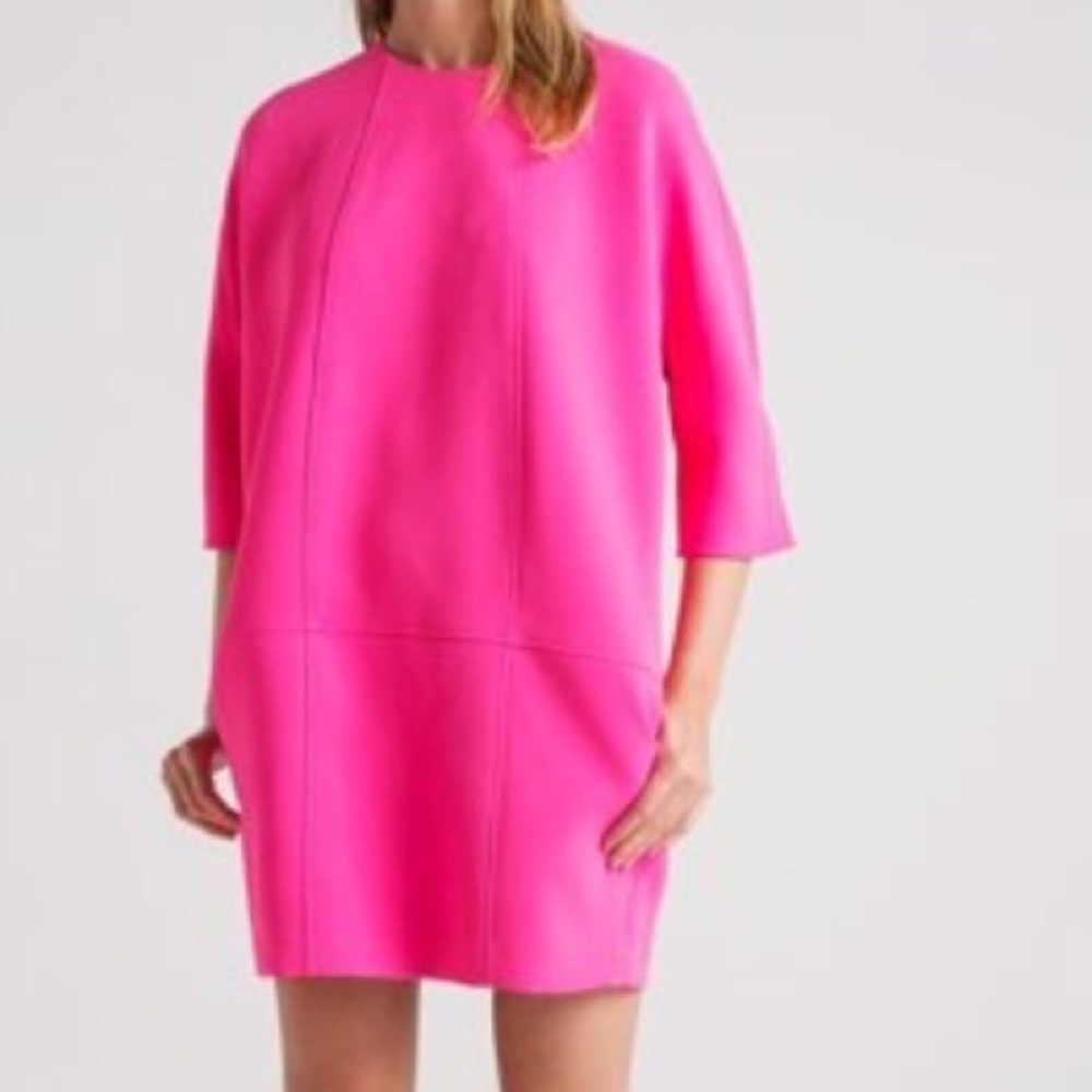Banana Republic Neon Pink Seamed Shift Dress